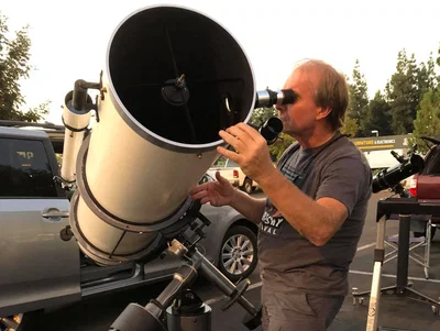Mike with telescope
